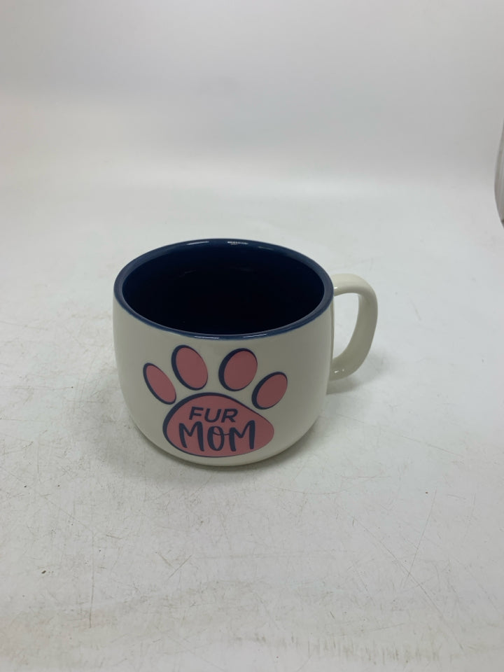 FUR MOM W/ BLUE INTERIOR MUG.