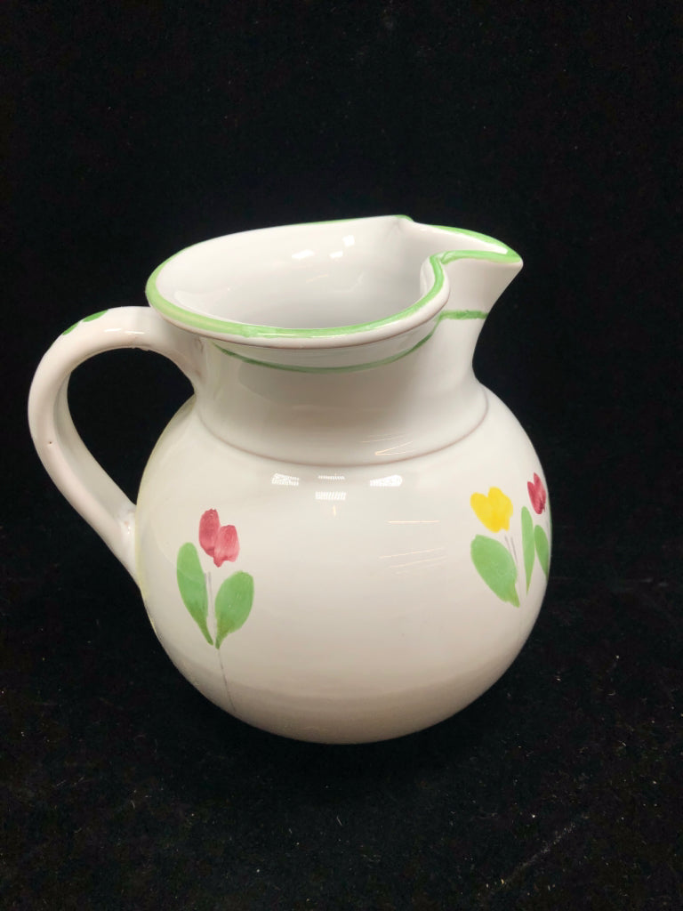 FLOWER PAINTED PITCHER.