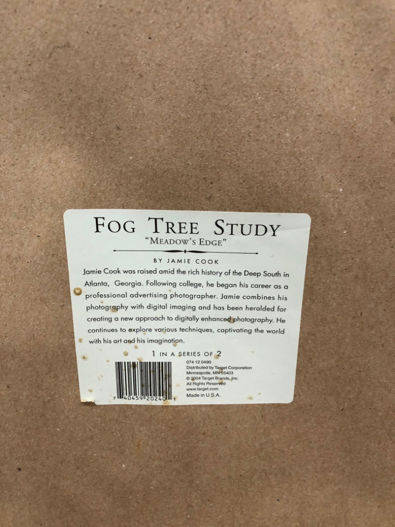 B&W "MEADOW EDGE" FOG TREE STUDY WALL ART.