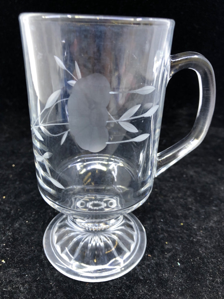 4 VTG PRINCESS HOUSE GLASS FOOTED MUG.
