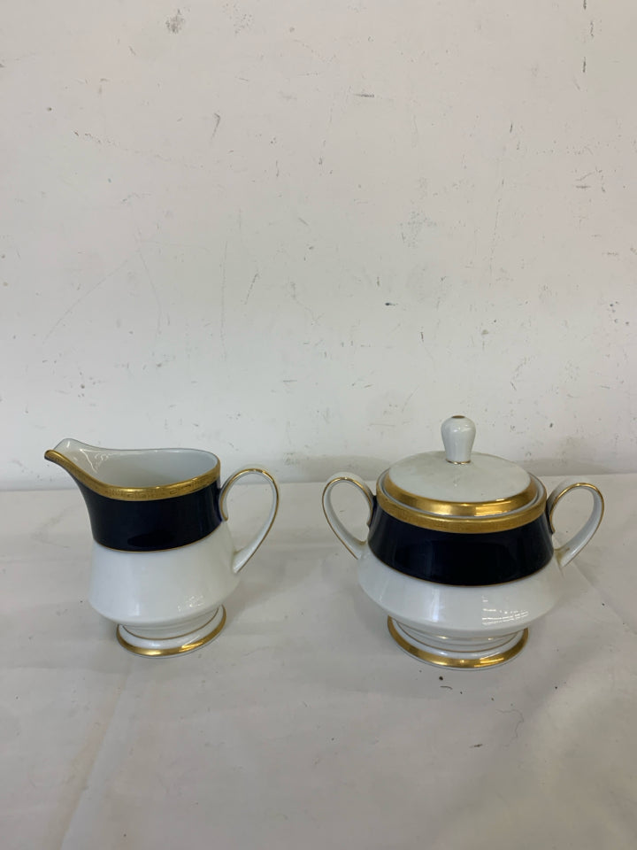 LEGACY VALHALLA NAVY AND GOLD SUGAR AND CREAMER.