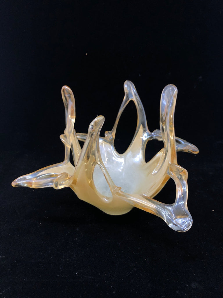 GOLD GLASS ABSTRACT TABLE ART.