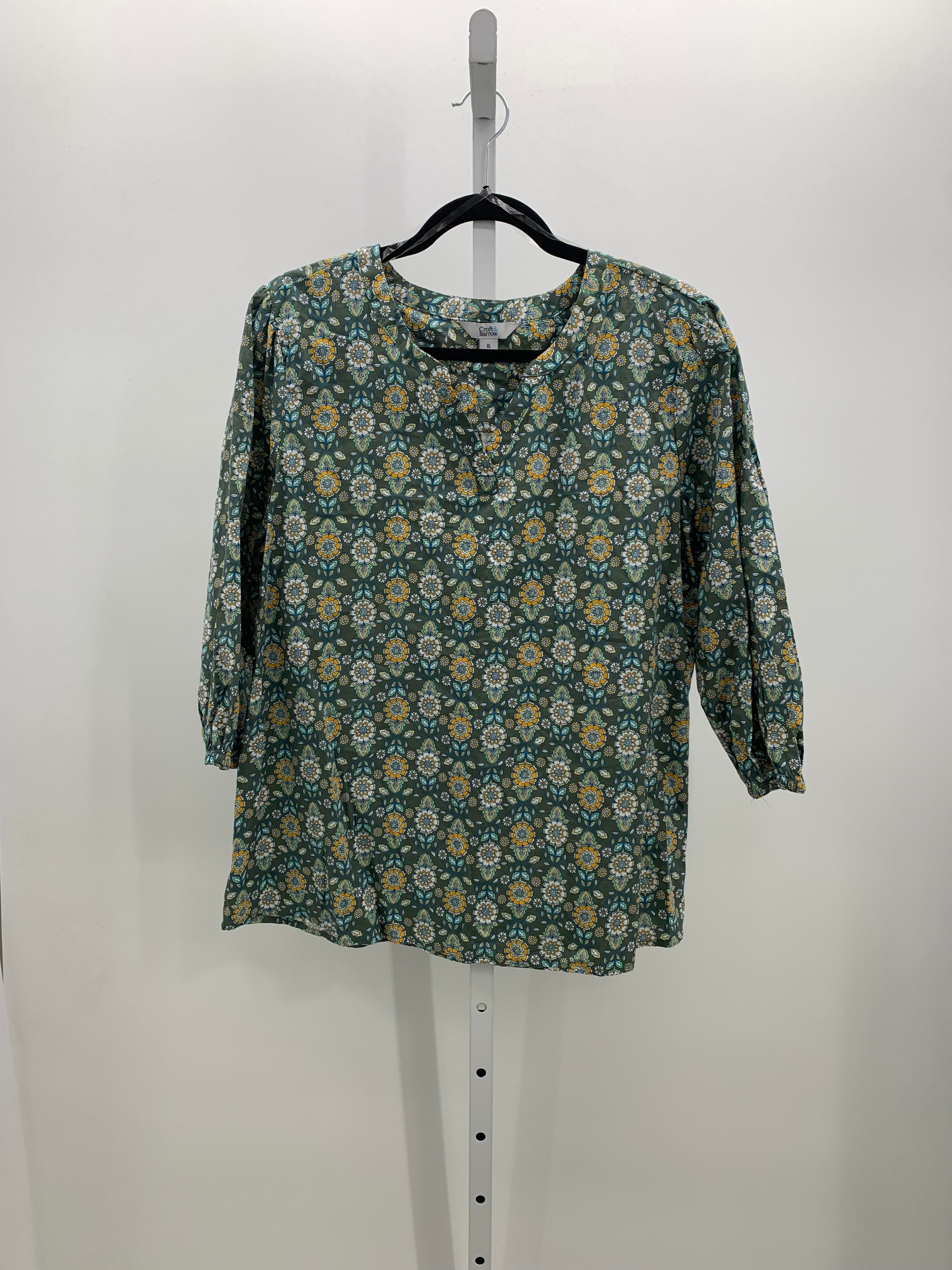 Croft & Barrow Size Extra Large Misses 3/4 Sleeve Shirt