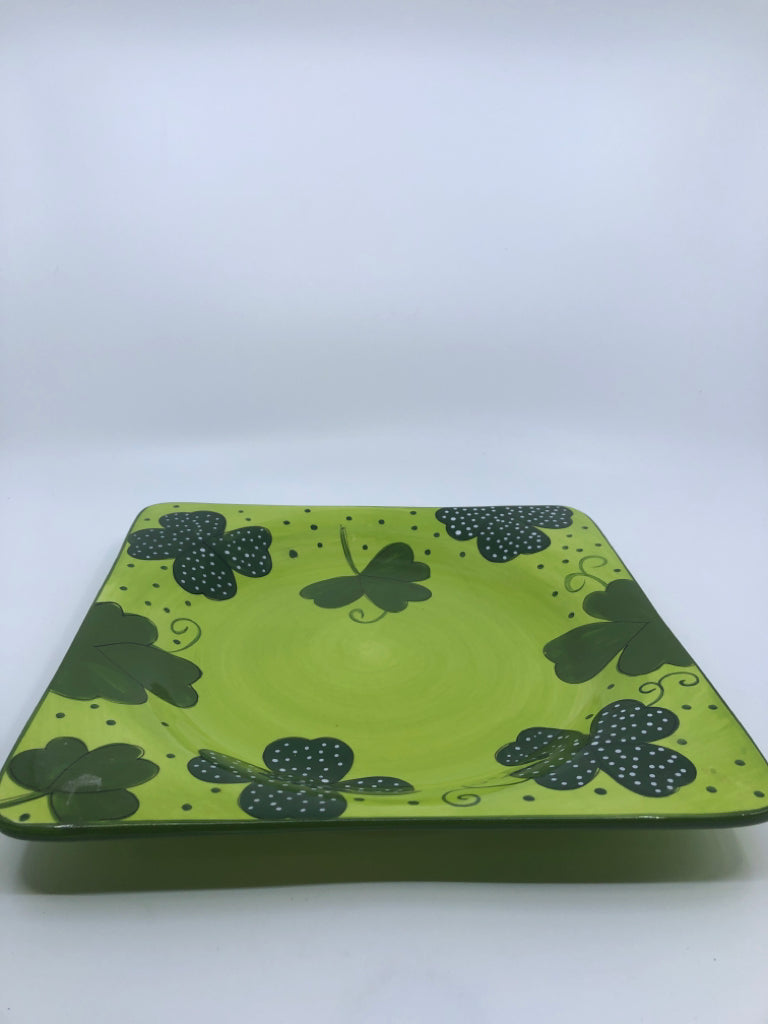 GATES WARE GREEN CLOVER TRAY.