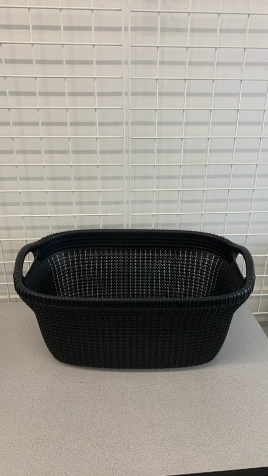 STURDY BLACK PLASTIC BIN.