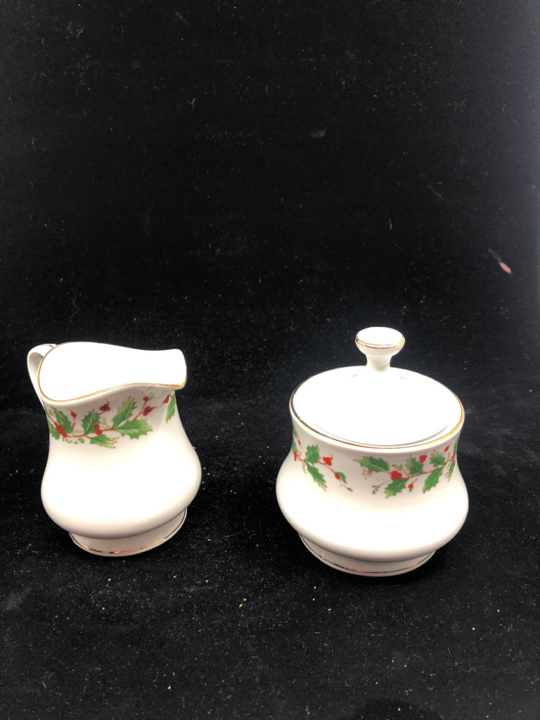 CHINA PEARL MISTLETOE SUGAR AND CREAMER.