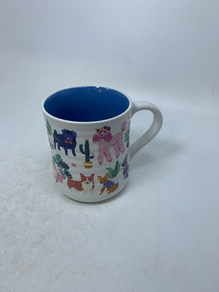 ASSORTED DOGS/PLANTS RIBBED MUG.