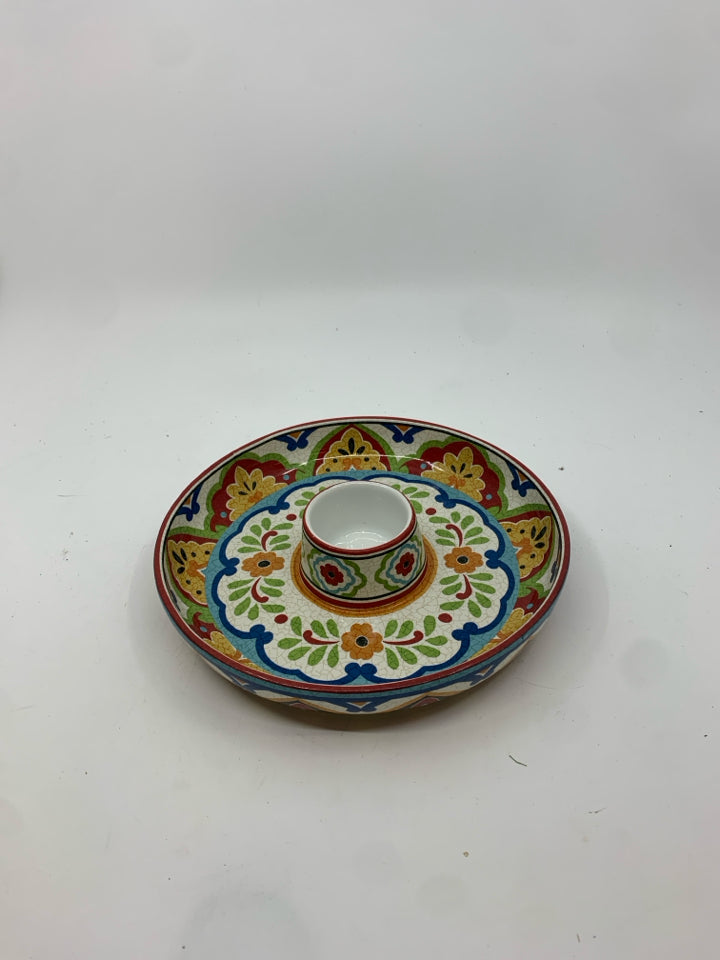 ROUND COLORFUL OLIVE SERVER.