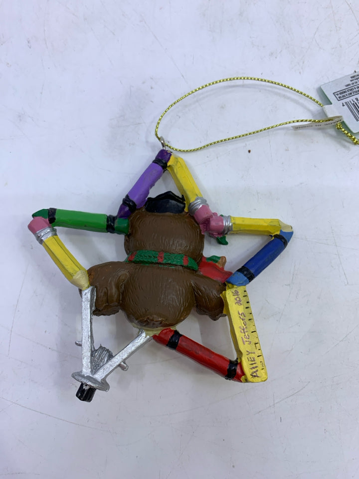 OWL GRAD STAR CRAYON/PENCILS ORNAMENT.