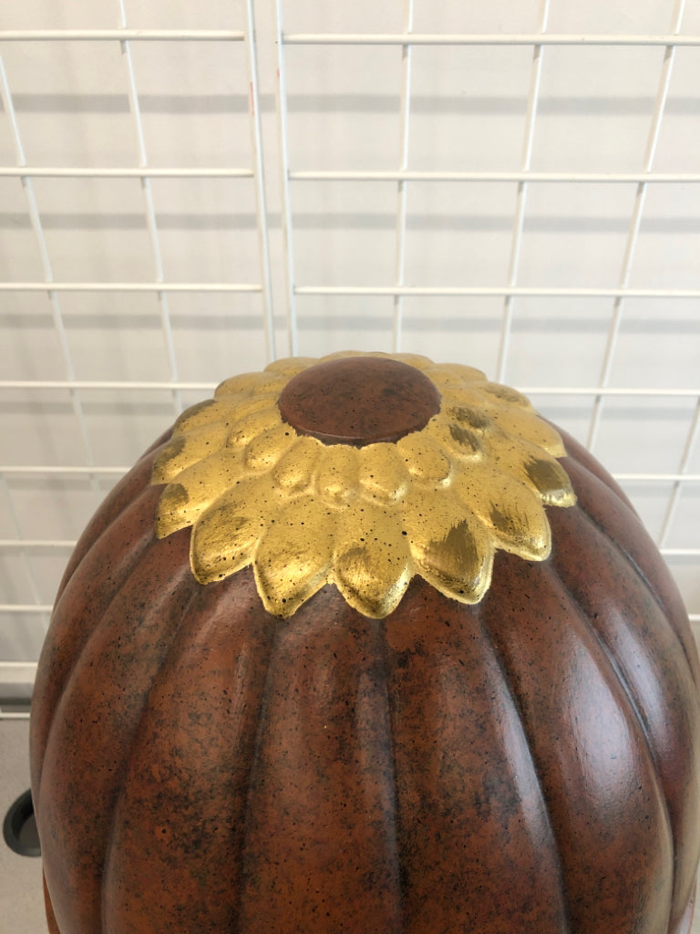 ORNATE TERRA COTTA ACORN FINIAL.
