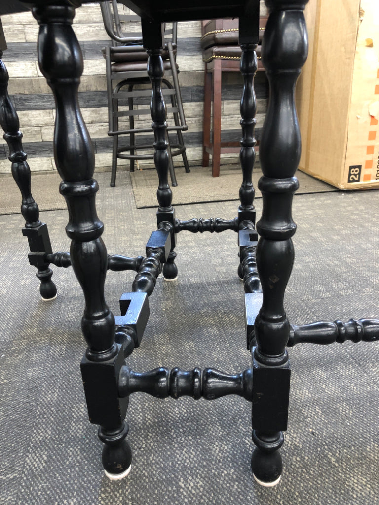 VTG WOODEN DINING/ CONSOLE TABLE W/FOLD-UP SIDES.