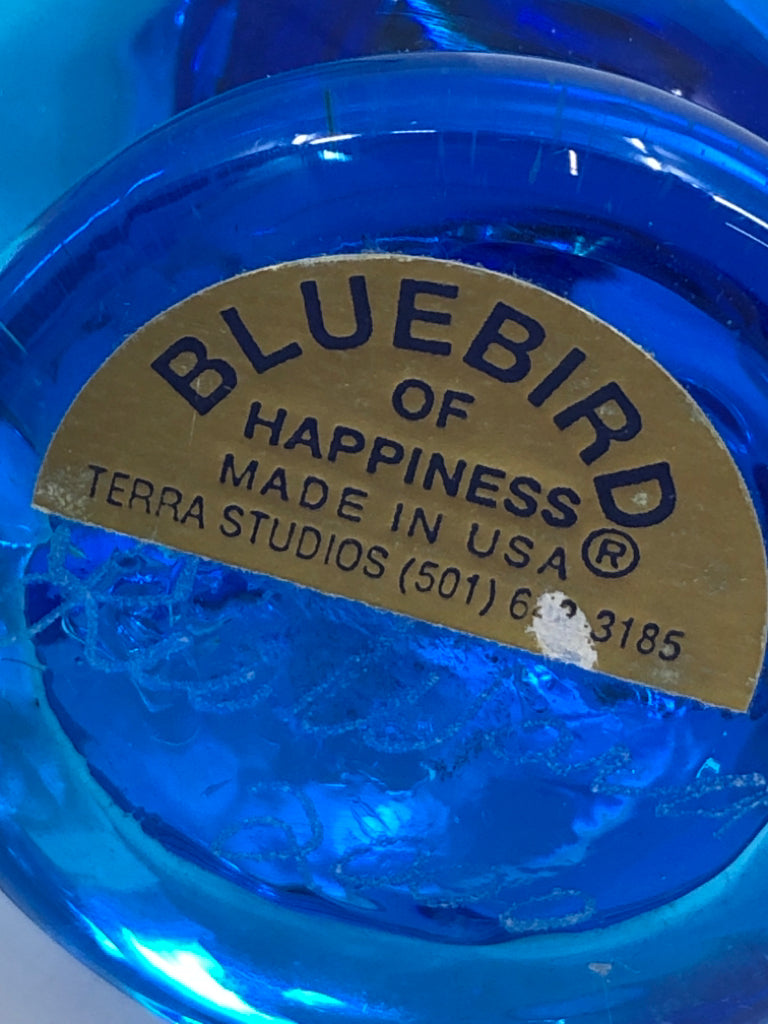 GLASS BLUEBIRD BIRD OF HAPPINESS IN BOX LEO WARD.