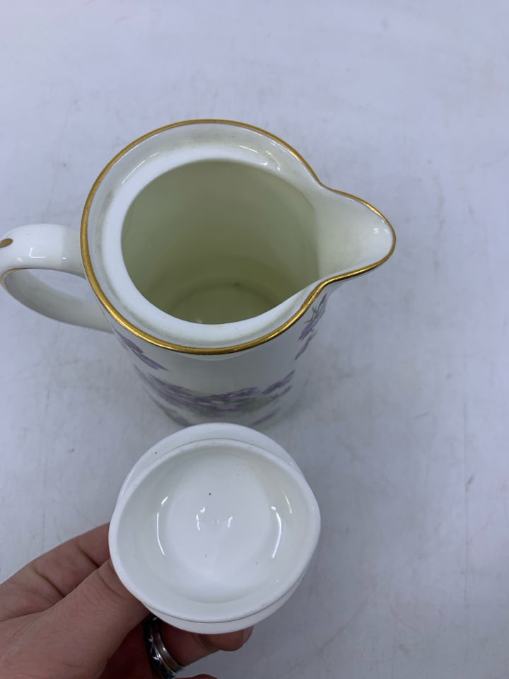 SMALL VIOLETS COVERED PITCHER/ CREAMER.
