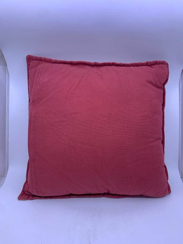 RED PILLOW W/ TEXTURE.