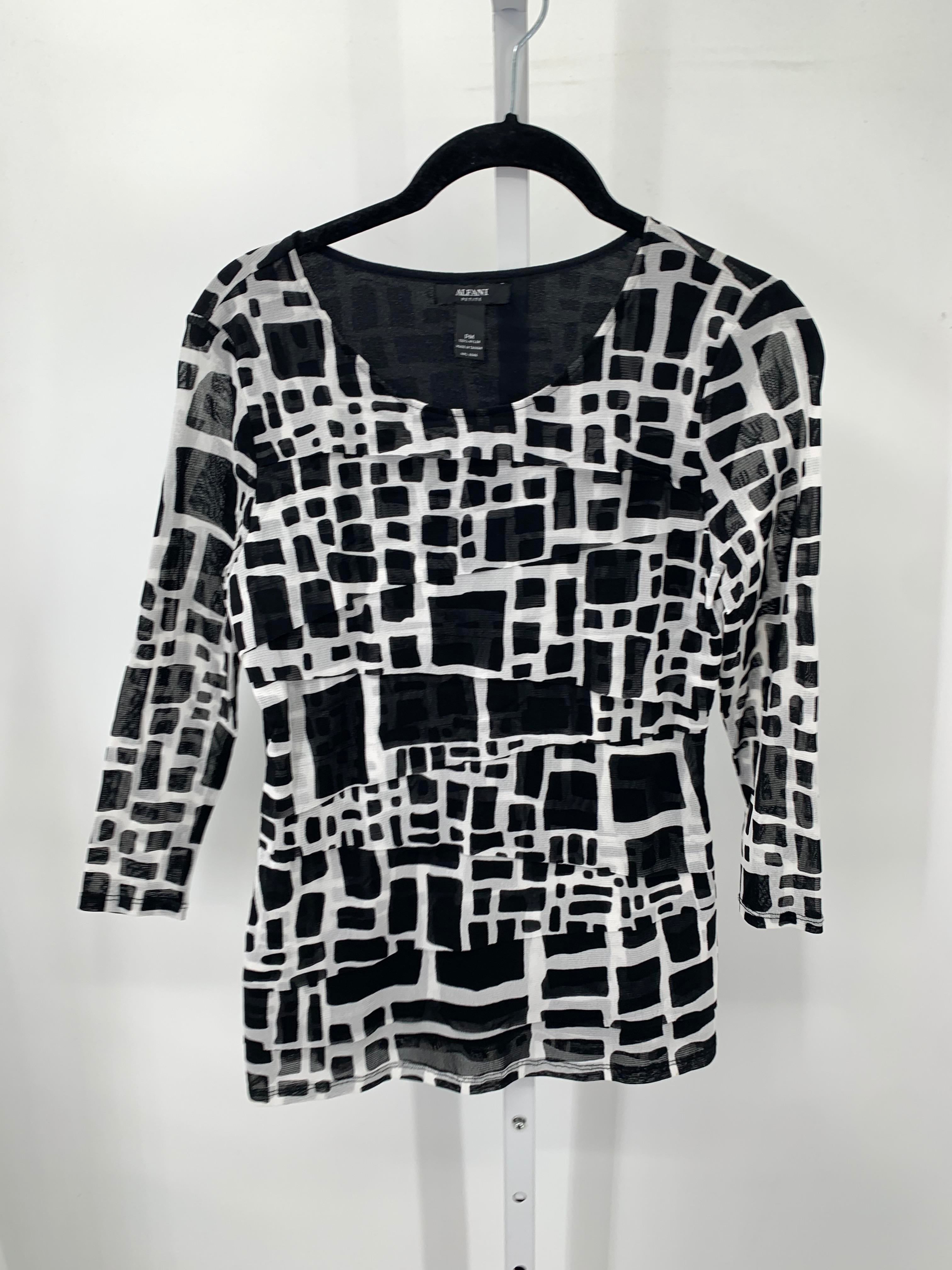 Alfani Size Medium Petite Petite 3/4 Sleeve Shirt