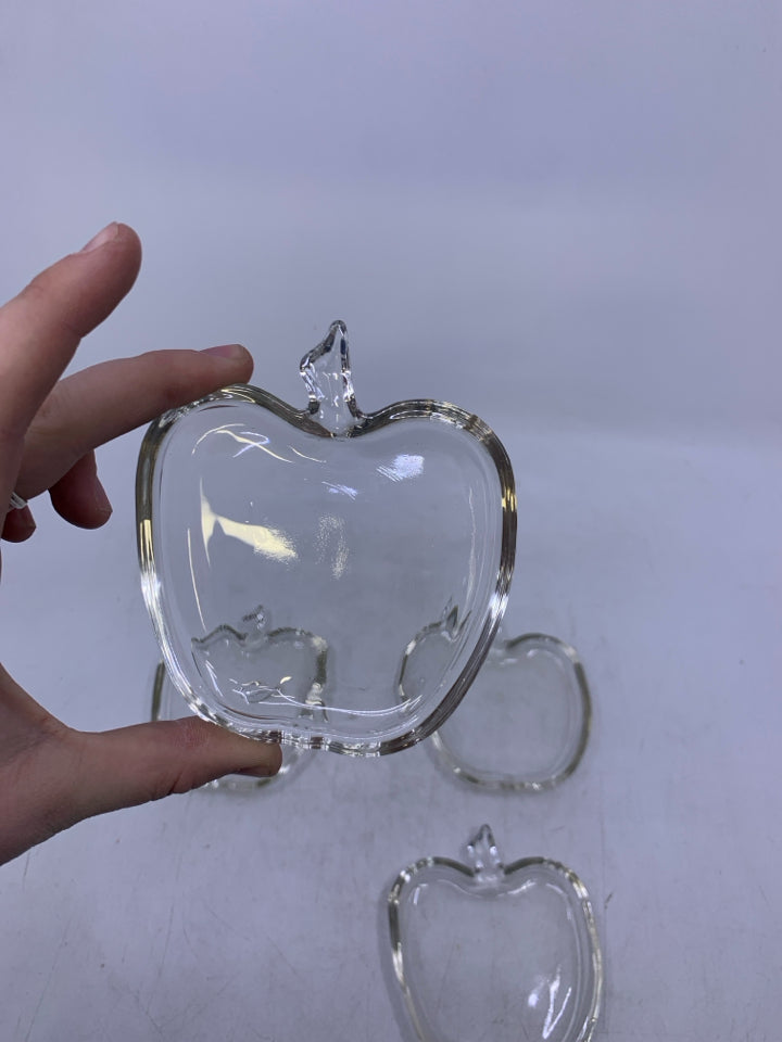 4 SMALL APPLE PLATES.
