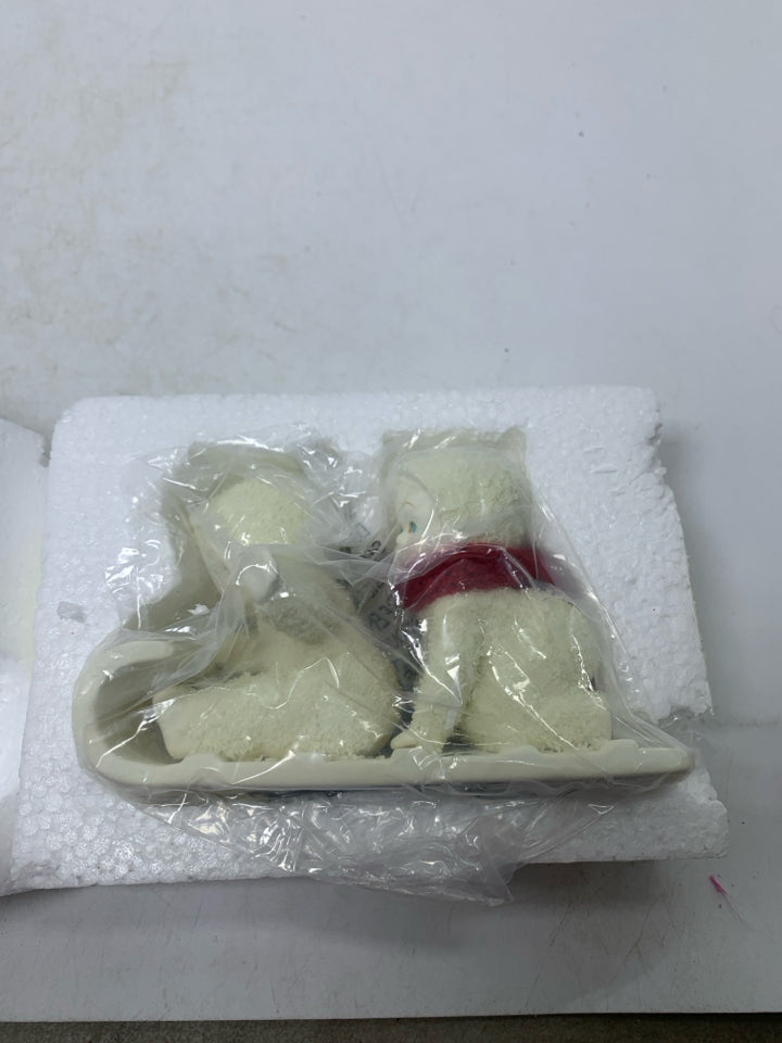 NIB BABIES SLEDING W/ RED SCARF DEPT 56 SNOWBABIES.