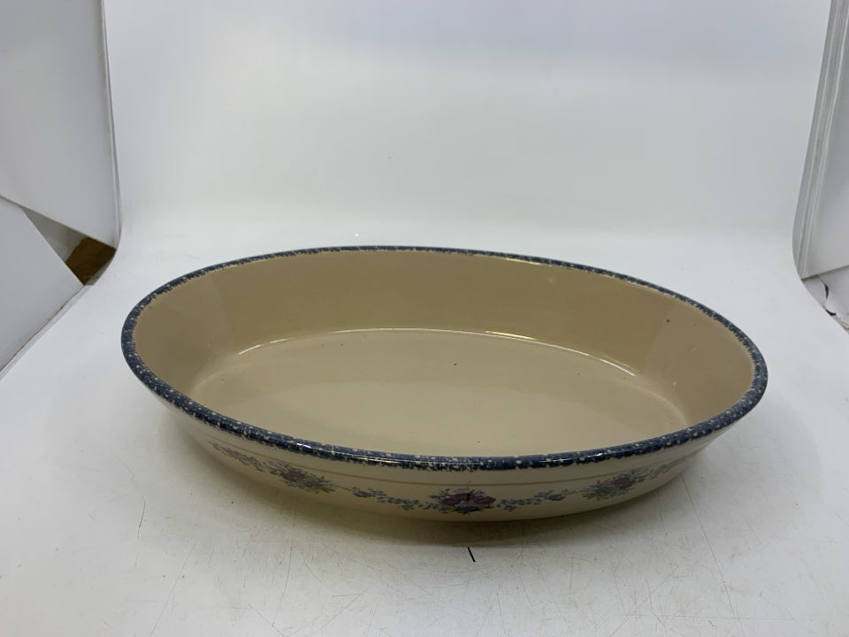 FLORAL OVAL CASSEROLE/ BAKER.