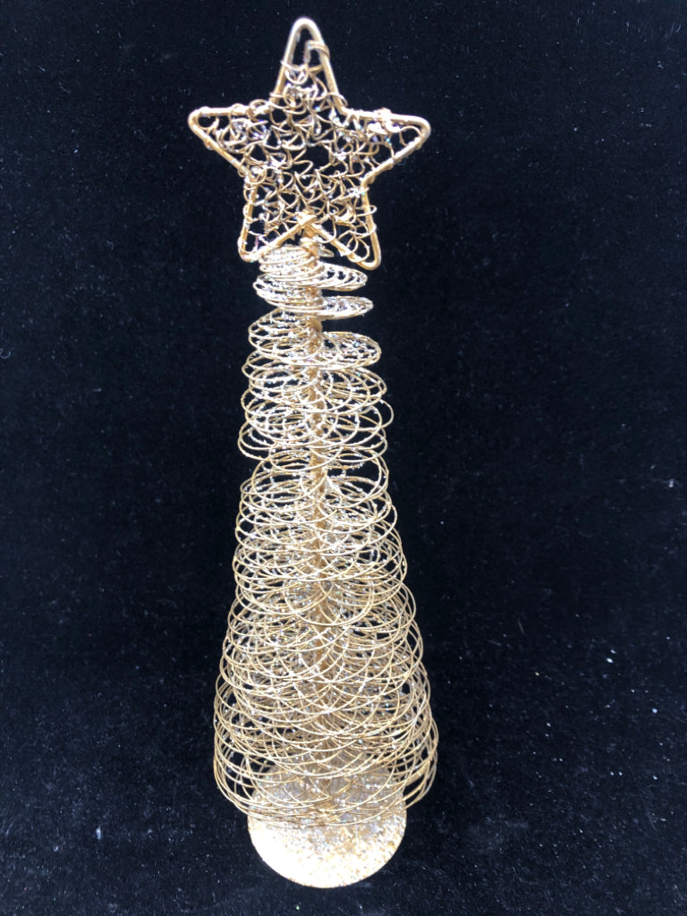GOLD WIRE TREE W/ GLITTER.