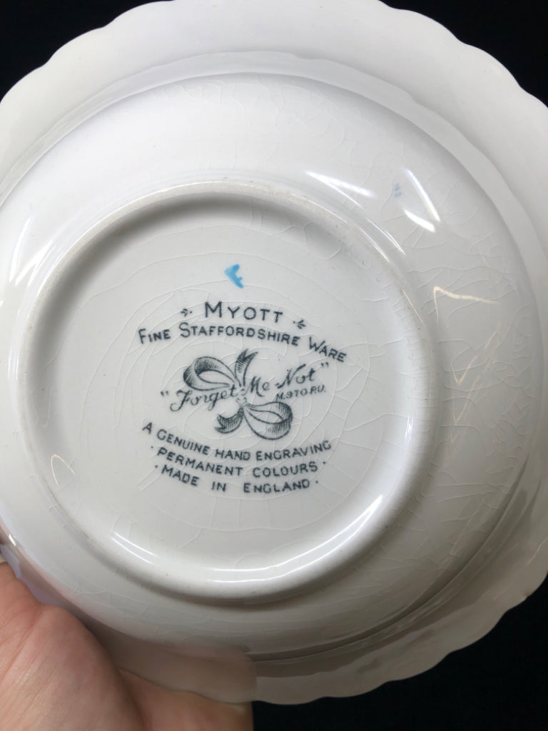 VTG BLUE FLORAL & WAVY EDGES MYOTT "FORGET ME NOT".