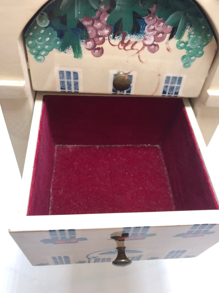 HOUSE PAINTED JEWELRY BOX.