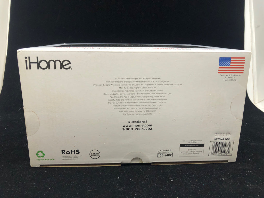 NIB IHOME WIRELESS CHARGING ALARM CLOCK