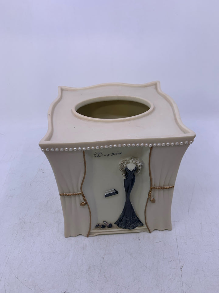 RISIN CREAM TISSUE BOX HOLDER E.