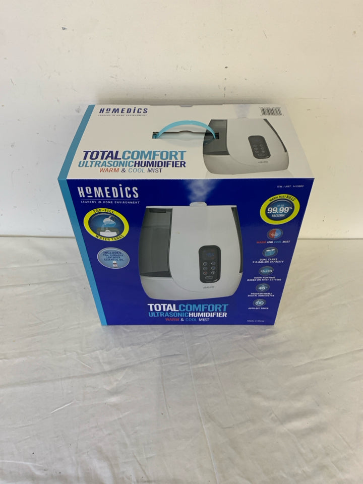 NIB HOMEDICS TOTAL COMFORT ULTRASONIC HUMIDIFIER WARM/COOL MIST.