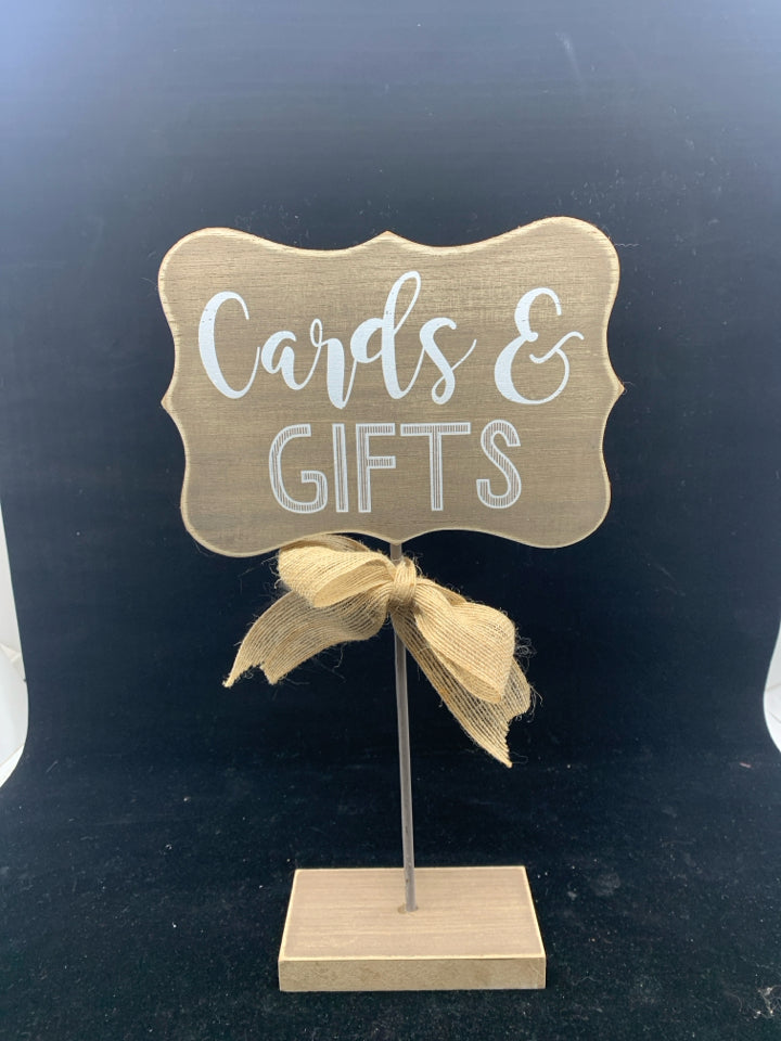 CARDS AND GIFTS SIGN.