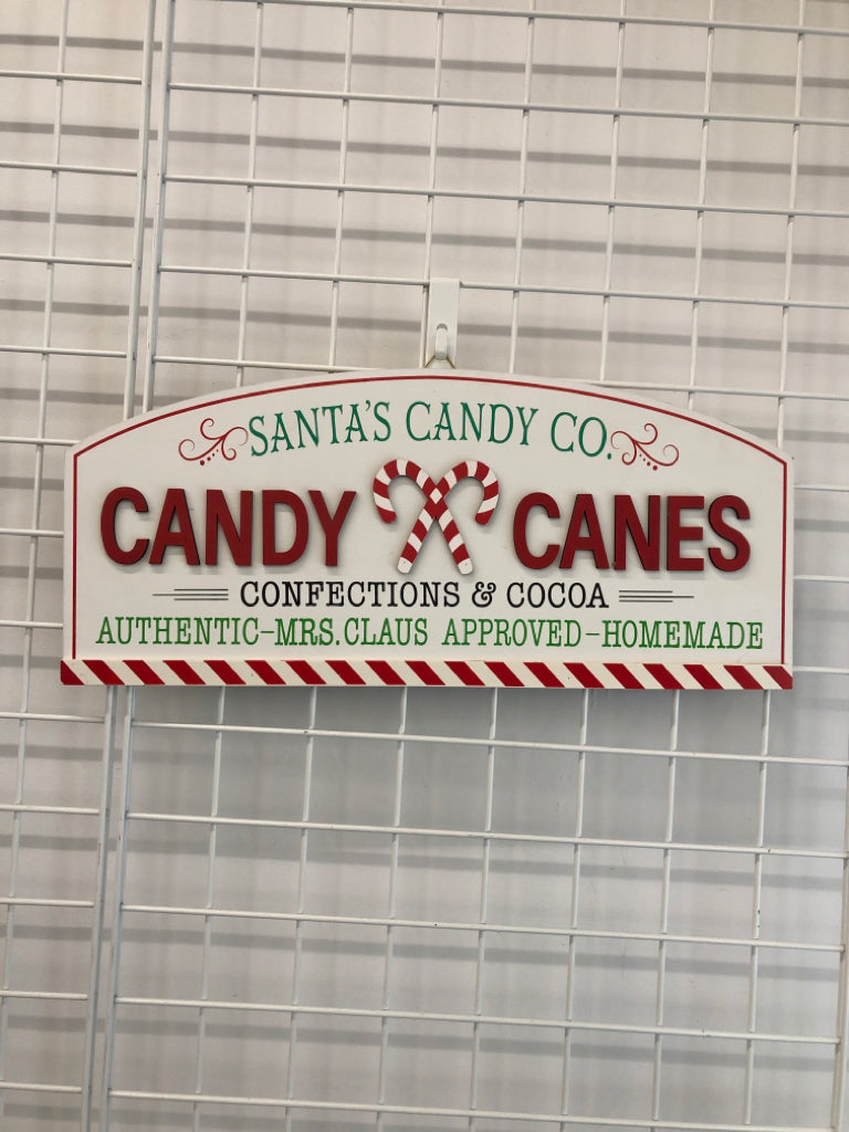 SANTAS CANDY CANE SIGN.