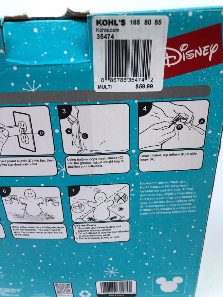 NIB MICKEY MOUSE SANTA INFLATABLE.