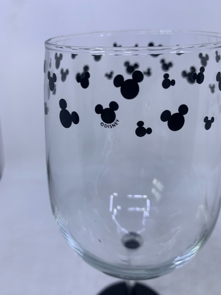 HIS/HERS MICKEY MOUSE THEMED WINE GLASS/BEER GLASS.