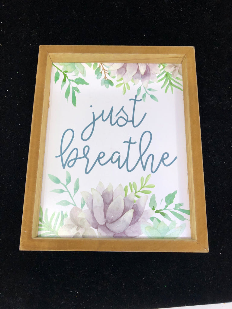 JUST BREATH SUCCULENT WALL DECOR.