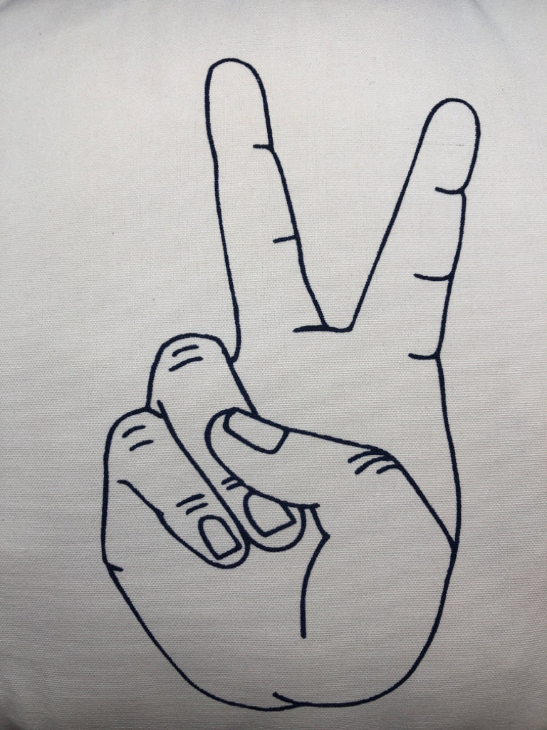 PEACE PILLOW W/NAVY BACK.