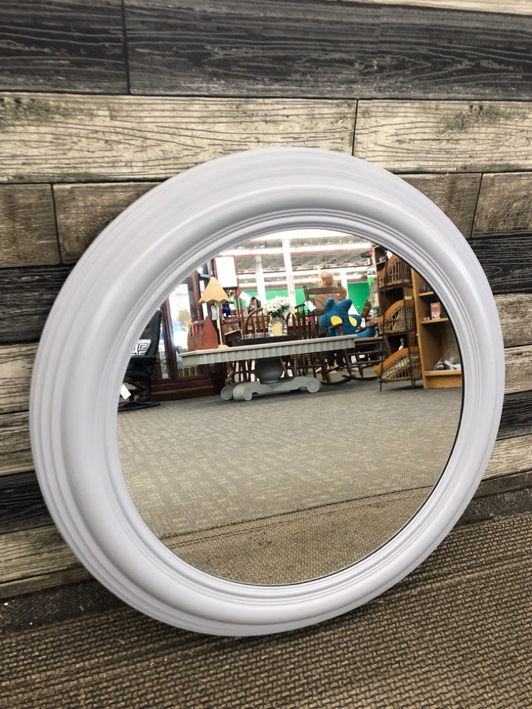 GRAY CIRCLE WALL MIRROR.
