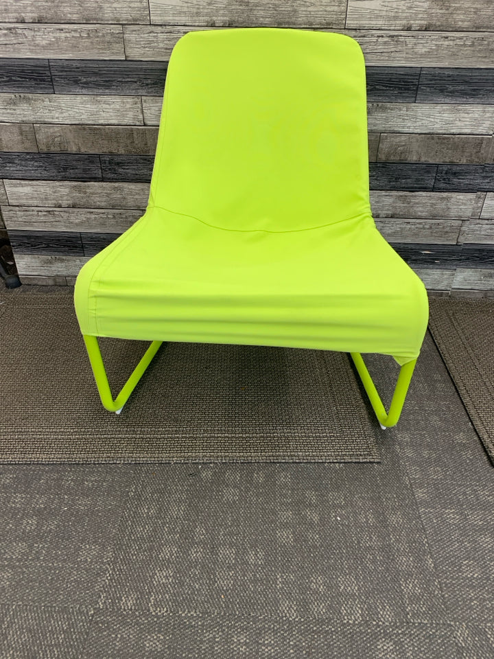 NEON GREEN LOCKSTA CHAIR W/COVER.