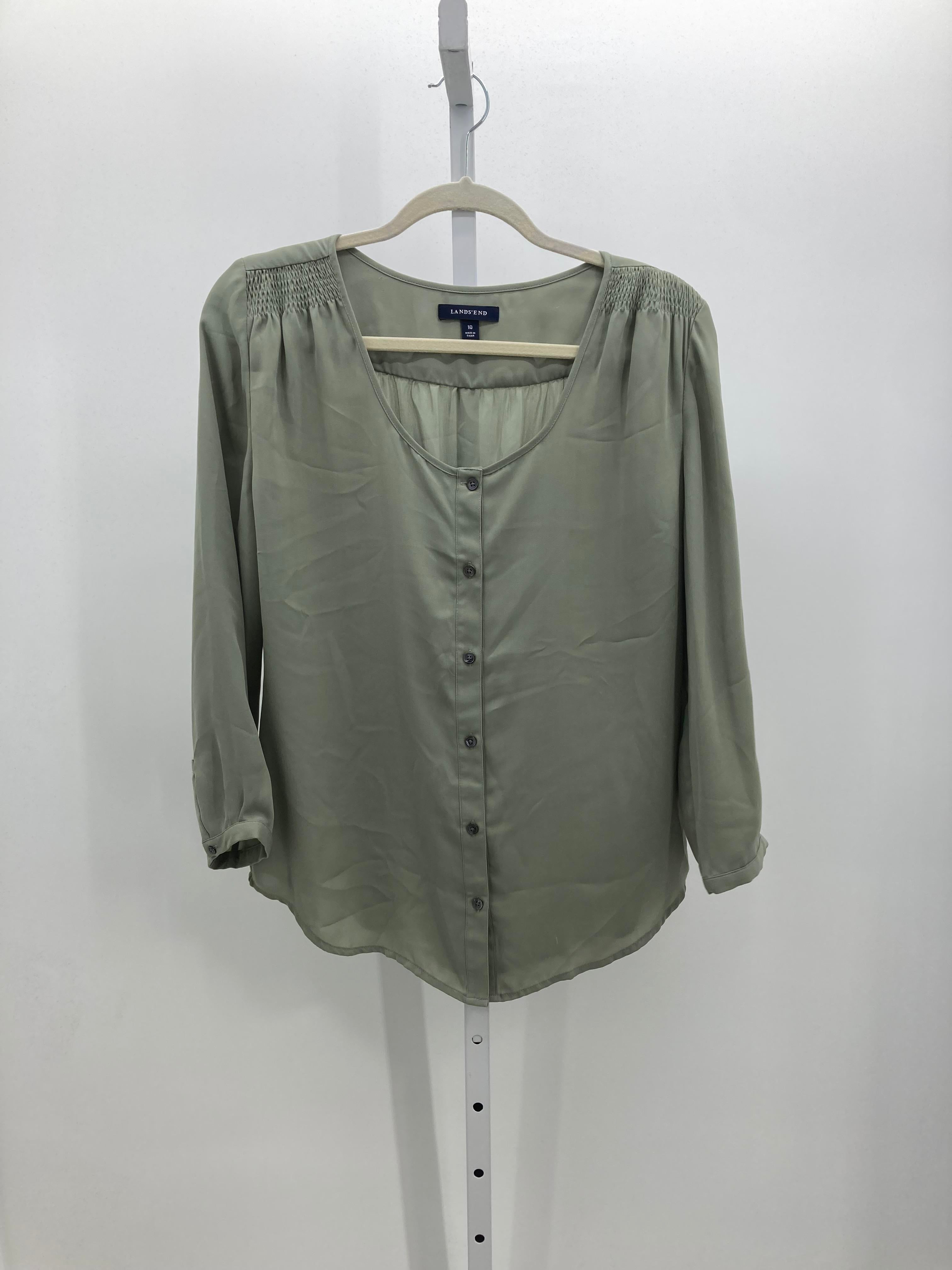 Lands End Size 10 Misses 3/4 Sleeve Shirt