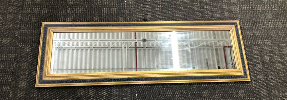 GOLD/BLACK CRACKLE RECTANGLE MIRROR.