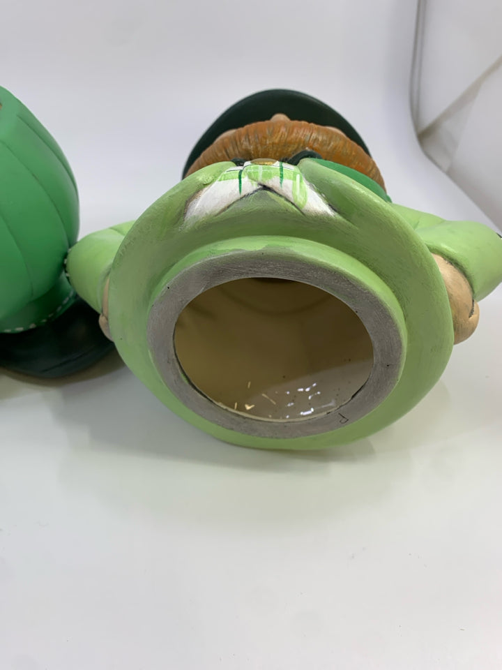 HAND-PAINTED LEPRECHAUN COOKIE-JAR.