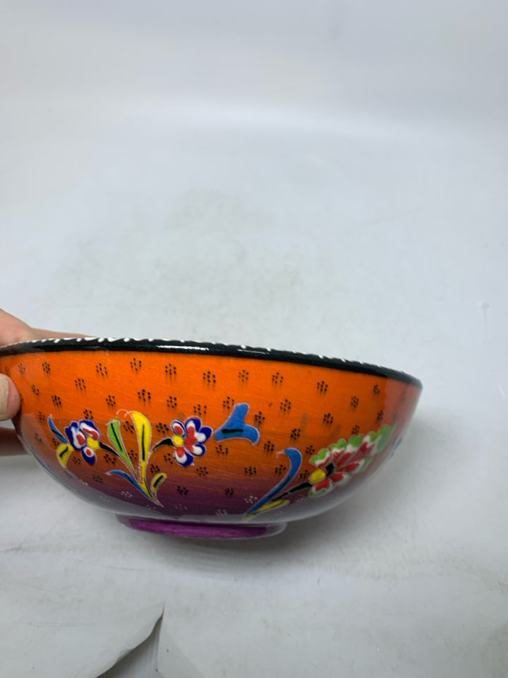 HAND PAINTED COLORFUL BOWL.
