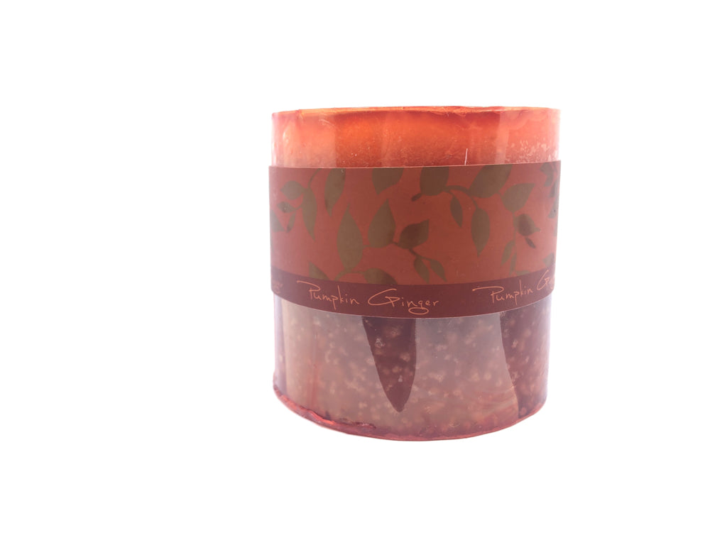 SHORT RED PILLAR CANDLE.