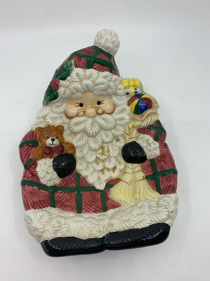 CERAMIC SANTA W TOYS DISH.