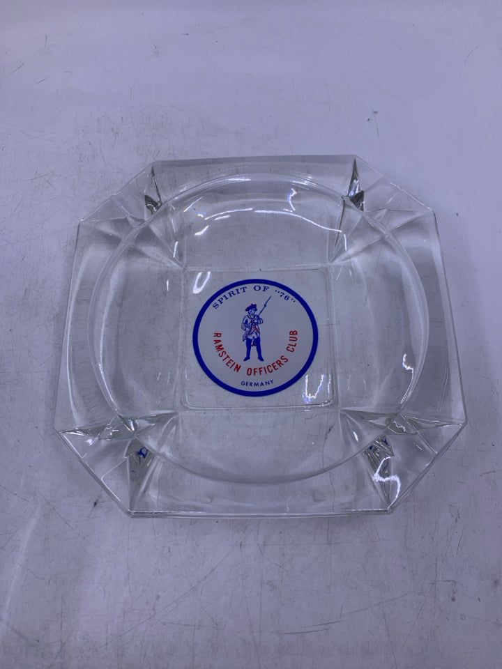 HEAVY SPIRIT OF 76 GLASS ASHTRAY.