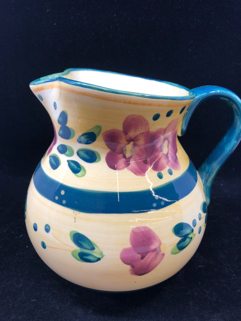 FLORAL PITCHER YELLOW/GREEN.