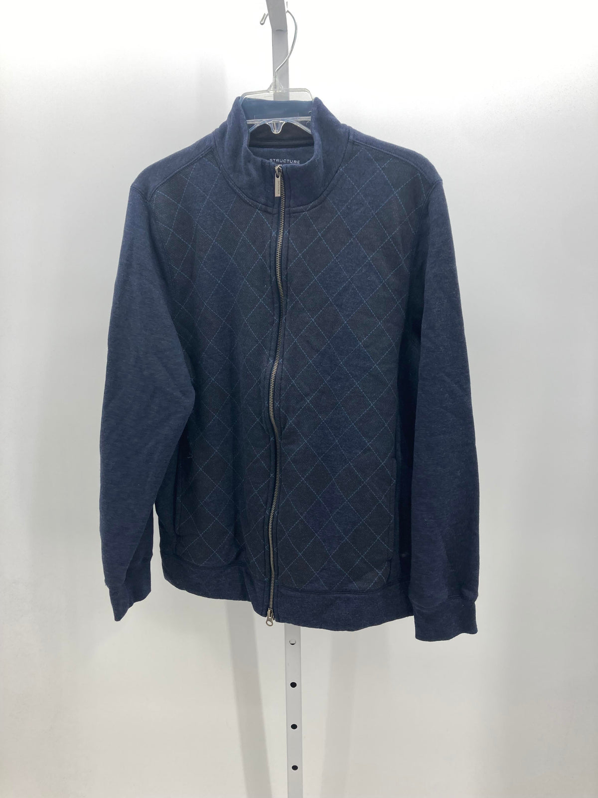 DIAMOND PATTERN ZIP KNIT