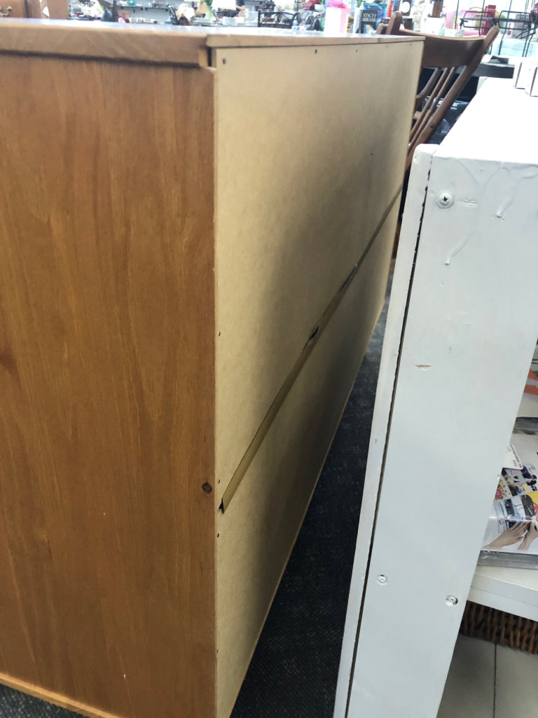 CARAMEL PINE 6 DRAWER DRESSER.