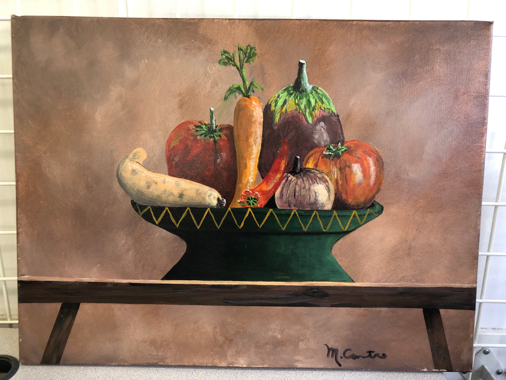FALL VEGETABLES PAINTED CANVAS.