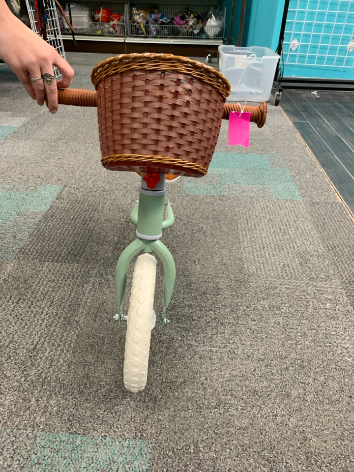 TODDLER LAVA BALANCE BIKE GREEN WITH BASKET-KIDS BIKE 3+ YEARS