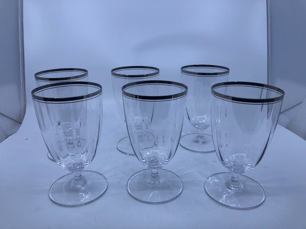 6 SILVER TOP ICED TEA GLASSES.