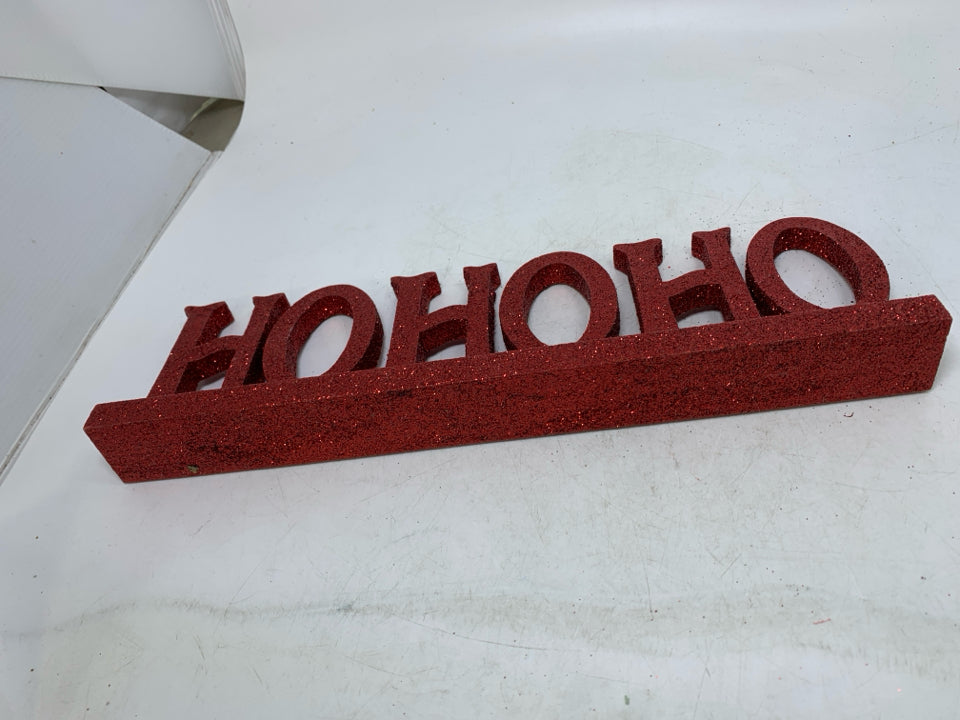 RED SPARKLE HOHO SIGN.